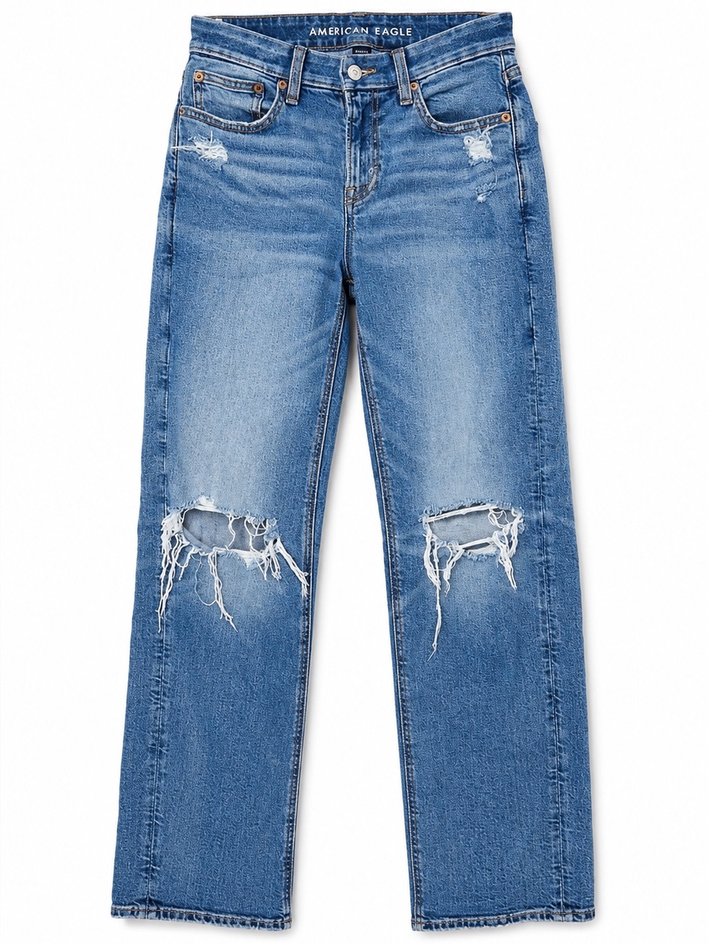 AE Curvy Straight Distressed Jeans 2